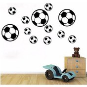 Resim 12 Adet Futbol Futbol Pvc Duvar Sanatı Yapışkanı Çıkartması Erkek Yatak Odası 