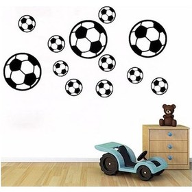Resim 12 Adet Futbol Futbol Pvc Duvar Sanatı Yapışkanı Çıkartması Erkek Yatak Odası 