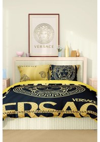 Resim Marka Nevresim Takımı Çift Kişilik Pamuklu Saten Kumaş 6 Parça 3d Dijital Baskı Duvet Cover Set Model No:92 Renkli 