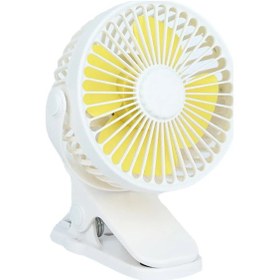 Resim 3 Kademe Şarjlı Mandallı 360 Taşınabilir Fan Vantilatör Jh-006 Beyaz 