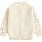 Resim Carrier Yuvarlak Yürümeye Yaka Uzun Sweatshirt Sonbahar Örgü Kollu Kız Kış Kazak Kazak Giysileri Çocuk Bej Bebek Başlayan Açık 2t-6t İp Açık Bej 