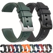 Resim for Samsung Galaxy Watch 3, 4, 5 Pro, 6, 7 ve Garmin Venu 3, Forerunner 265, 255, Music, Vivoactive 4 ile Uyumlu Silikon Saat Kayışı - 20mm & 22mm Bileklik 