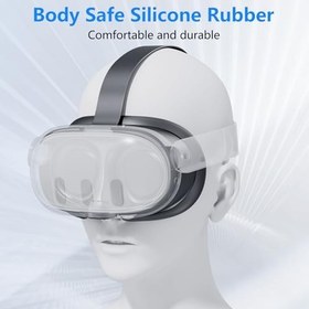 Resim Silicone VR Headset Face Cover Compatible with Meta/Oculus Quest 3,Sweat-Proof Lightproof Non-Slip Washable Replacement Eye Pad (Black) 