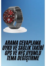 Resim Çağrı Cevaplama Sesli Asistan Çoklu Dil Desteği 5.0 Bluetooth Akıllı Saat 