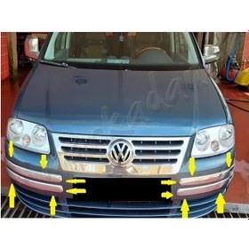 Resim Vw Caddy Krom Ön Tampon Kaşı 2004-2010 4 Parça Paslanmaz Çelik 