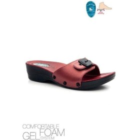 Resim Ceyo Minelli Topuklu-2 Kadın Topuk Jellli Anatomik Terlik Kırmızı 