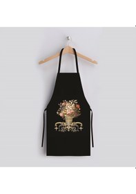 Resim Adawall Siyah Figüratif Çiçek Mutfak Önlüğü 