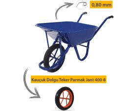 Resim Kanat Afrika Demonte Kauçuk Dolgu Teker Parmak Jant El Arabası 0.80 mm Sac 