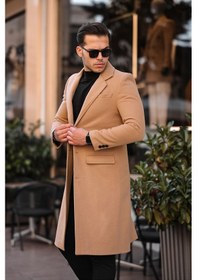 Resim Erkek Dar Kesim Uzun Kaşe Kaban Vızon 