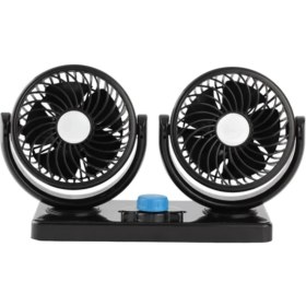 Resim OtoTech 12V Oto Fan Çakmaklık Girişli Ayarlanabilir Başlıklı Araç Vantilatörü 