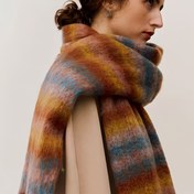 Resim 2024 Yeni Unisex Sonbahar Ve Kış Eşarp, Çok Yönlü Retro Çizgili Püskül Çift Boyunluk. 