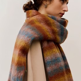 Resim 2024 Yeni Unisex Sonbahar Ve Kış Eşarp, Çok Yönlü Retro Çizgili Püskül Çift Boyunluk. 