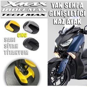 Resim Yamaha Xmax 125/250/300 2018-2023 Yan Sehpa Genişletme Kaz Ayak Siyah Renk 