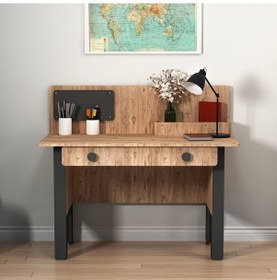 Resim Arnetti Valerin Çalışma Masası Atlantik Çam Antrasit 