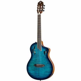 Resim Ortega TourPlayer Deluxe RTPDLX- FMA Elektro Klasik Gitar (Blue Burst) 