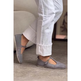 Resim Stilbagshoes JEANE HAKİKİ DERİ SÜET KADIN BABET GRİ 