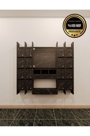 Resim rafineritasarım ELİPS Posta Kutusu MDF 16 'LI SİYAH 