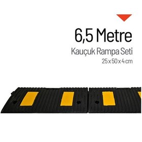 Resim Kauçuk Rampa, Otopark Rampası, Kaldırım Rampası 25 X 50 X 4 Cm 6,5 Metre-3934 