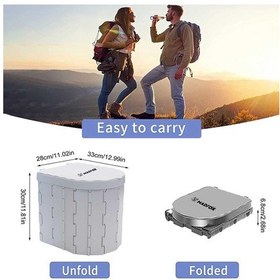 Resim Adfox Bi-pot Katlanır Portatif Kamp Tuvaleti Wc Gri Çok Renkli 