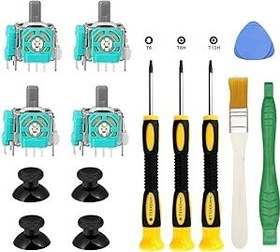 Resim 4 adet yedek Joystick Xbox One S/X denetleyicisi, Analog Thumbsticks onarım aracı kiti sopa drift, kırık ve gevşek Joystick değiştirme, T6 T8 T10 onarım tornavida seti Xbox One S/X 