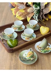 Resim Türk Kahve Fincanı Giallo 6 Kişilik 12 Parça renkli 