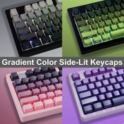 Resim 10 Gradyan Renkli PBT Tuş Başlığı 134 Tuşlu OEM Profil Çift Katmanlı Tuş Takımı MX Cherry Anahtar için Oyun Mekanik Klavye ve Dizüstü Bilgisayar Kiti, Klavyenizi Daha Şık Hale Getirin, Tatil Hediyeleri ve Ofis Dekoru 