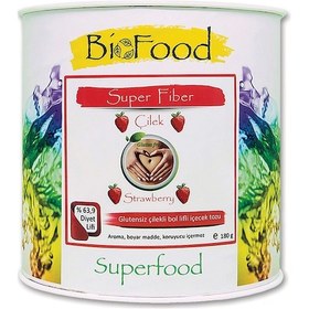 Resim BioFood Süper Fiber Çilek Strawberry İçecek Tozu 180 G 
