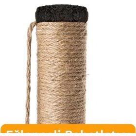Resim AyrStore Beylini 2 li Kedi Tırmalama Tahtası Peluş Kumaş Silinebilir Demonte 42 cm Yükseklik 2 Adımlı 