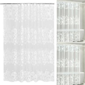 Resim HaiTun (3 * 2m) 3D Peva Çiçek Duş Perdesi Temizle Su Geçirmez Plastik Su Küpü Kalın ve Kancalar (Yurt Dışından) 