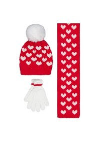 Resim Civil Girls 2-5 Yaş Atkı Bere Eldiven Set - Kırmızı 