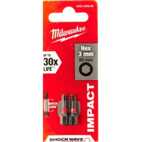 Resim Milwaukee HEX3X25MM Allen Shockwave Vidalama Ucu 2'li Paket 