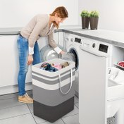 Resim Geniş Çamaşır Sepeti, Katlanabilir Genişletilebilir Askılık ile Ayaklı, Yurt ve Ev İçin Uygun - Gradyan Gri, 74.99L, Otel için Uygun, Çamaşır Sepetleri 