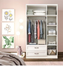 Resim Rabi Mobilya Cemre Country Aynalı 3 Kapaklı 2 Çekmeceli Gardırop 