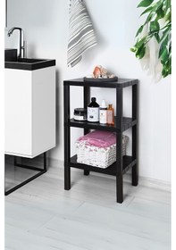 Resim 3 Raflı Dikey Raf Düzenleyici Plastik Raf Ünitesi Siyah, Kitaplık Siyah 