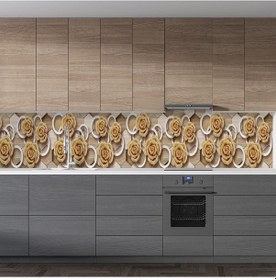 Resim Mutfak Tezgah Arası Folyo Fayans Kaplama Folyosu Golden Rose 