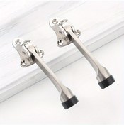 Resim Xuweiwei 2 Adet Siyah Alüminyum Kapı Stoperı Mat Yüzey Ofis Mobilya Kapı Tıkacı 