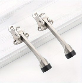 Resim Xuweiwei 2 Adet Siyah Alüminyum Kapı Stoperı Mat Yüzey Ofis Mobilya Kapı Tıkacı 