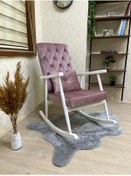 Resim Asedia Trend Lake Pembe Kapitoneli Sallanan Sandalye Dinlenme Emzirme Baba Tv Okuma Koltuğu Berjer 