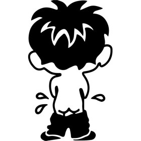 Resim Aydın Garage Çiş Yapan Çocuk Depo Kapağı Araba, Motorsiklet, Kask, Laptop, Cam Sticker 12X7 cm 