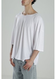 Resim Cocopelli Fakir Kol Beyaz Oversize Viscon T-shirt Coc2269 Beyaz 