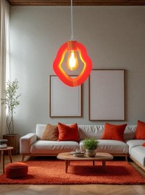 Resim Bohem Beton Görünümlü Modern Minimalist Avize Ayarlı E27 Duy Salon Mutfak Yatak Odası Ofis Kafe Kırmızı 