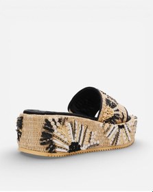 Resim Steve Madden Decor-emb Blk Kadın Natural-black Topuklu Terlik Decor-emb Blk Bej 