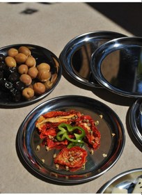 Resim 6'lı Paslanmaz Çelik Mini Sunum Çerezlik Kahvaltılık Tabağı 14 Cm 