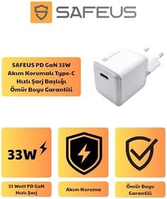 Resim PD GaN 33W Akım Korumalı Type-C Hızlı Şarj Başlığı Ömür Boyu Garantili 