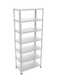 Resim Çelikrafburada 7 Katlı Çelik Galvaniz Arşiv Rafı Depo Rafı Kiler Rafı 31x60x200 Dx51 Kalite Gümüş 