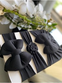 Resim Cherub Kız Bebek Fiyonklu Bone Bandana 3lü Set 