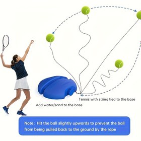 Resim 1 set yüksek elastik tenis antrenman paketi, geri tepmeli tenis ve yedek ip ile, açık ve kapalı tek tenis antrenmanı için uygun, tek/çift, PP malzeme, mavi ve turuncu 