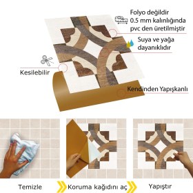 Resim Tink Kendinden Yapışkanlı Ahşap 004 Desenli Pvc Karo 30X30 cm (56 Adet) 5m2 