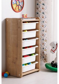 Resim Bw 2311 - Oyuncak Dolabı 6 Raflı Ahşap 
