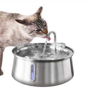 Resim 4L Paslanmaz Çelik Kedi Su Çeşmesi USB Güçlü - Büyük Kapasiteli, Çok Katmanlı Filtreleme, Kediler & Köpekler için Otomatik Evcil Hayvan Hidrasyon İstasyonu, Kolay Temizlenebilen Yüzeyli Şık Tasarım, Kediler için Su Çeşmesi 
